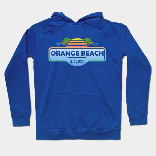 Orange Beach Alabama, Palm Trees Sunset Summer Hoodie by Jahmar Anderson